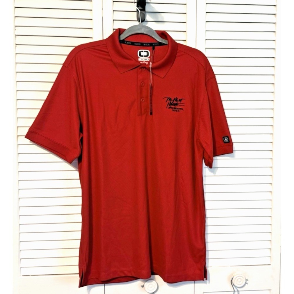 OGIO Men's Polo Shirt  Large Short Sleeve Collard Mr Meat Master